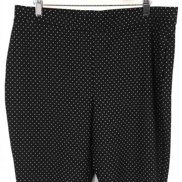 Chico's Black White Dot-Print Crop Leggings Womens 2 Large Pull On - Picture 3 of 14
